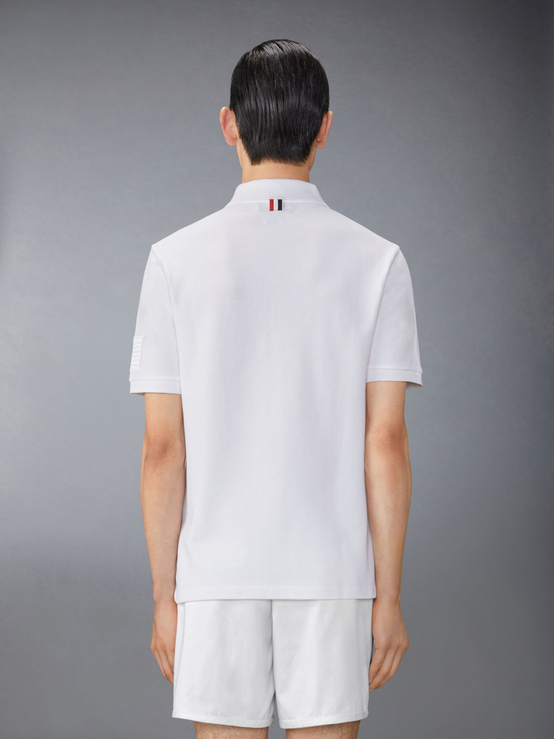 Thom Browne Flag-patch cotton polo shirt outlook