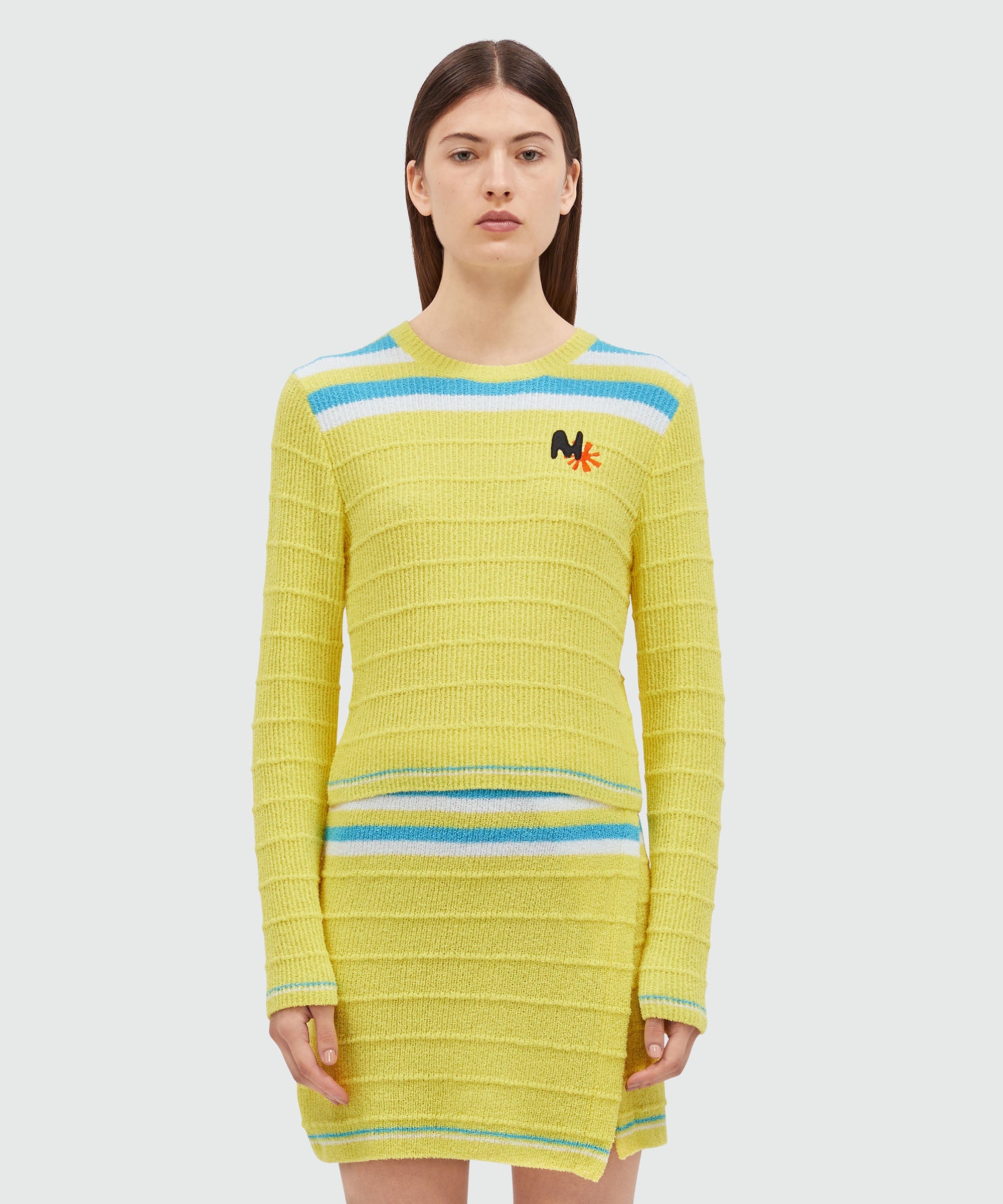 Terry cotton sweater with striped pattern - 2