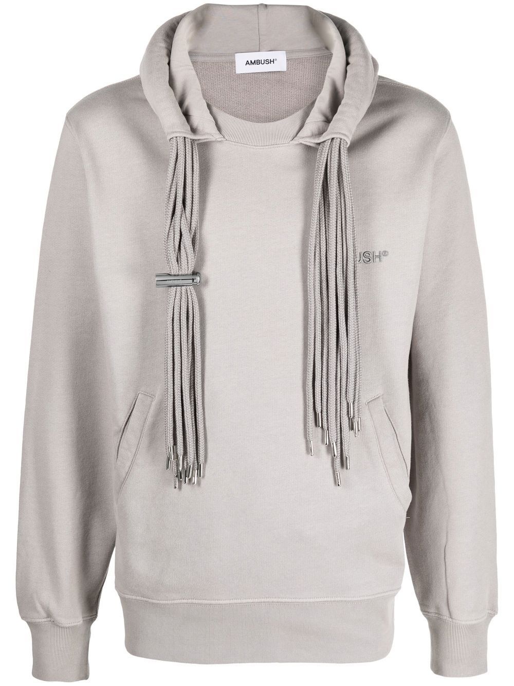 multicord-drawstring cotton hoodie - 1