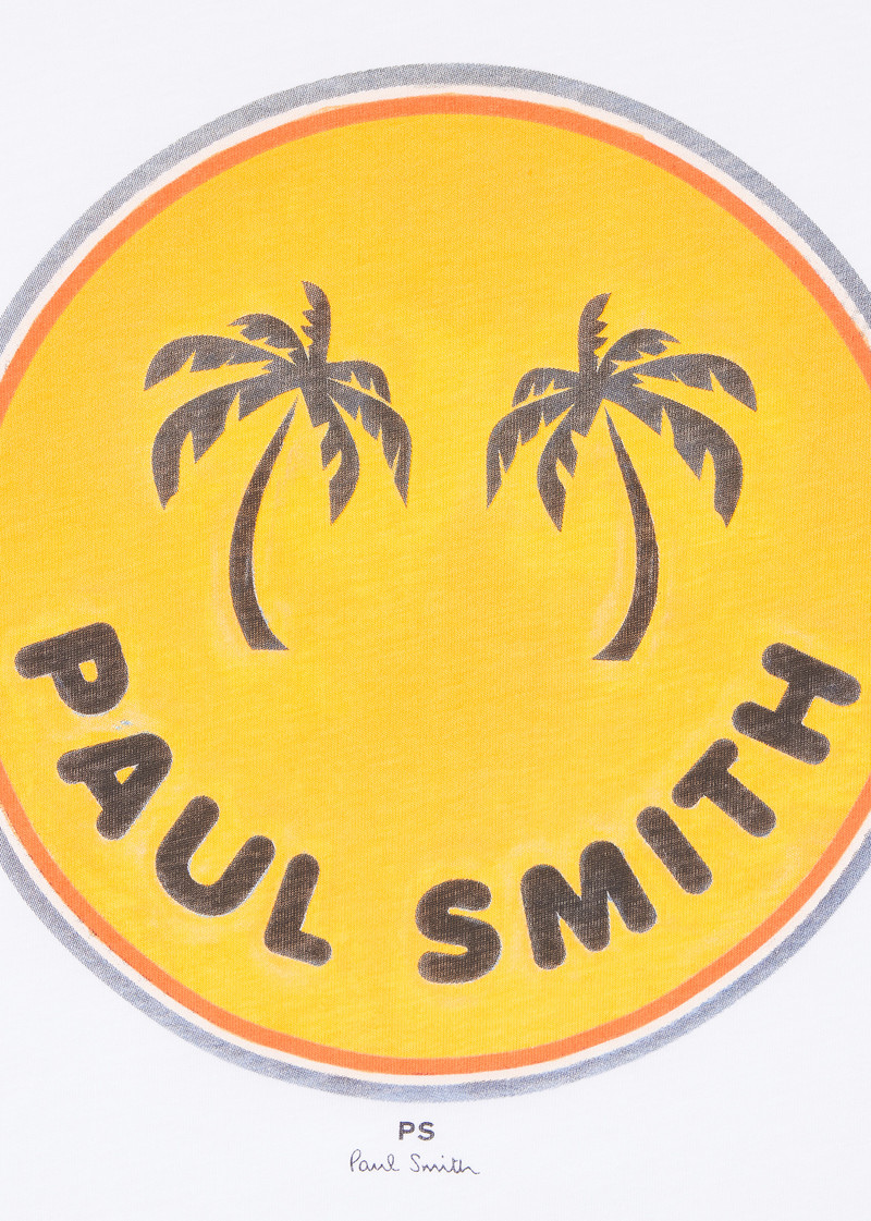Paul Smith White 'Palm Trees' Print T-Shirt outlook