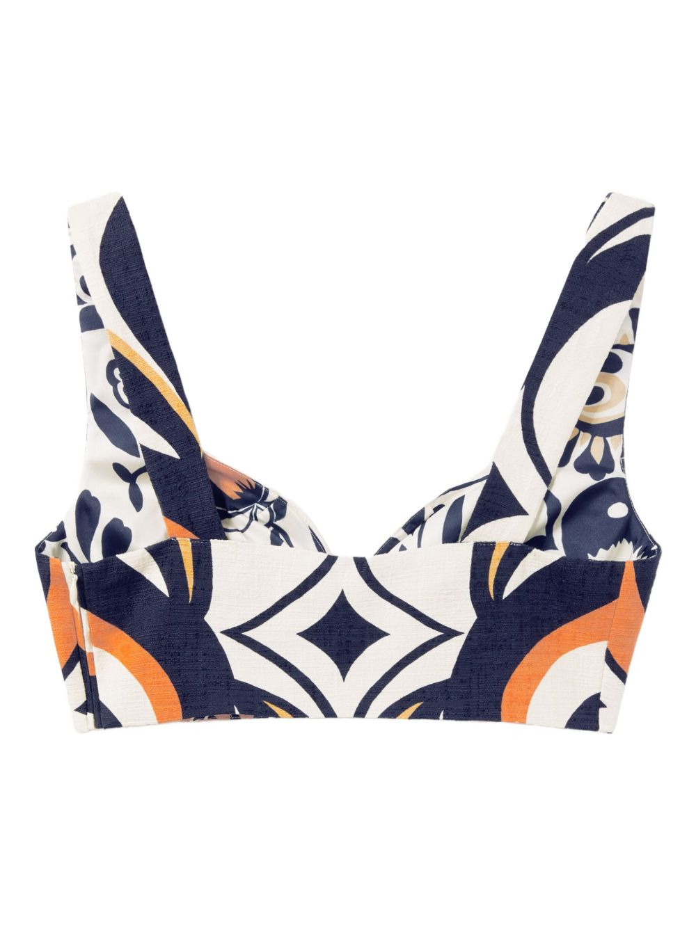 abstract-print sweetheart top - 4