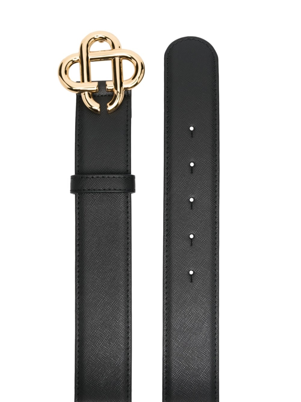 logo-buckle leather belt - 2