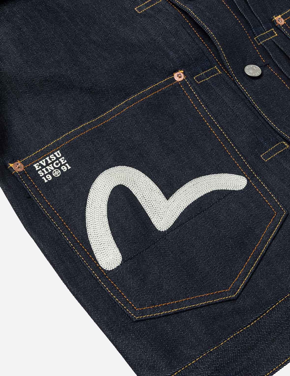 Map Appliqué Embroidery Regular Fit Denim Jacket - 11