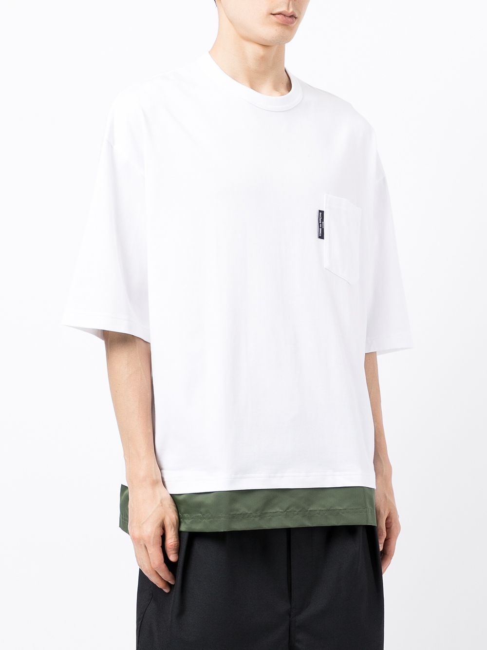 colour-block hem T-shirt - 3