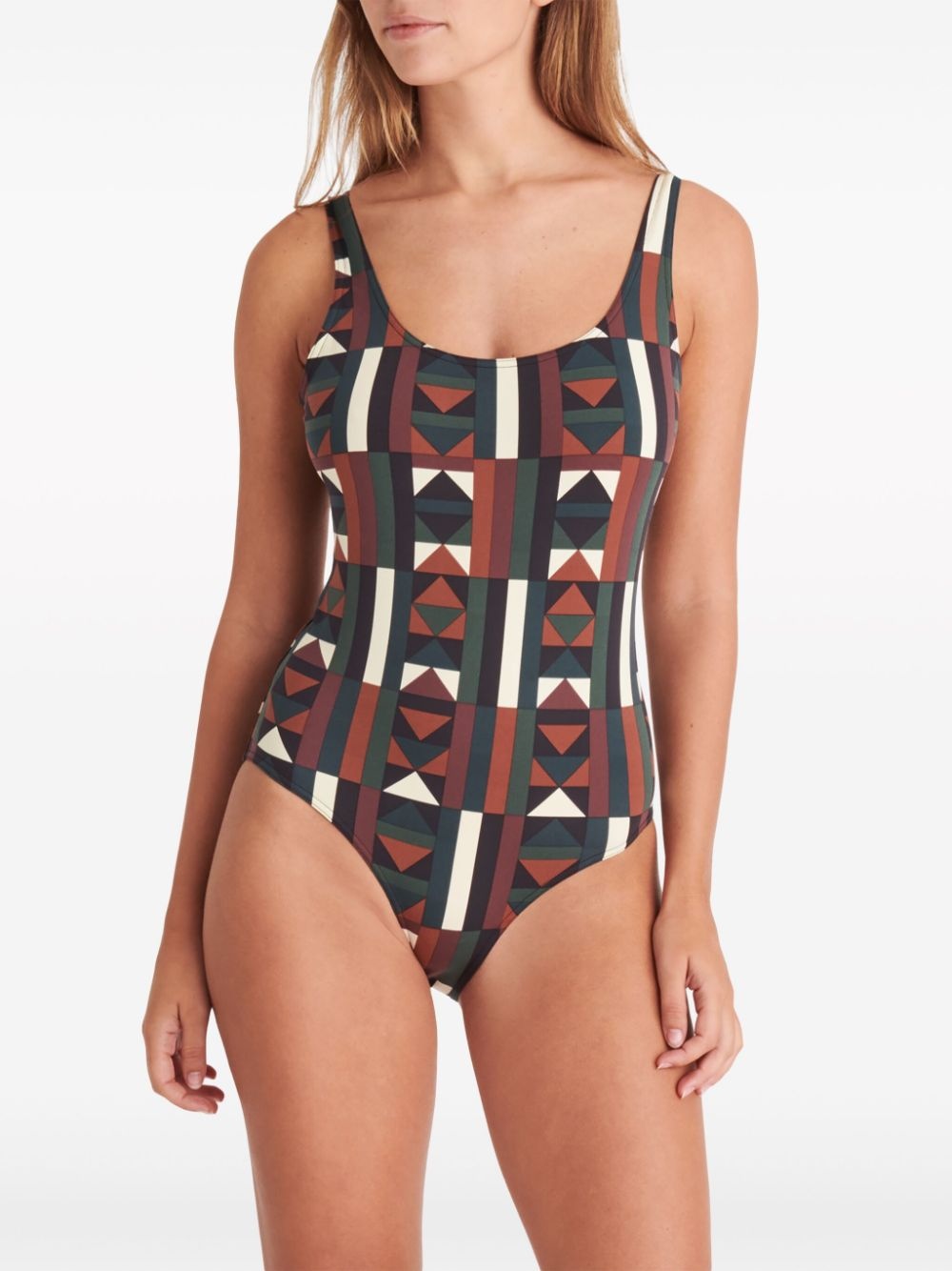 Structure graphic-print swimsuit - 4