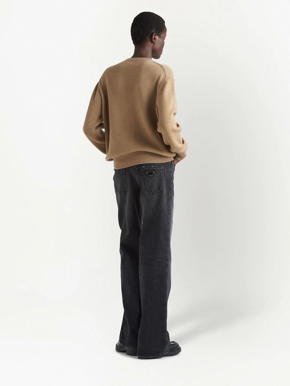 logo-embroidered cashmere jumper - 3