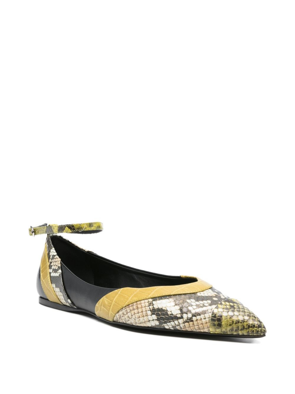 snake-print ballet flats - 2