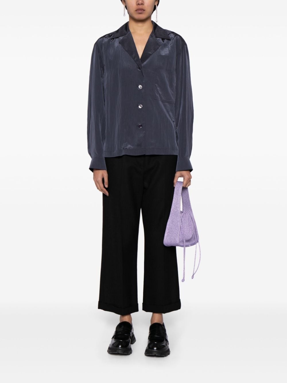 camp-collar crinkled shirt - 2