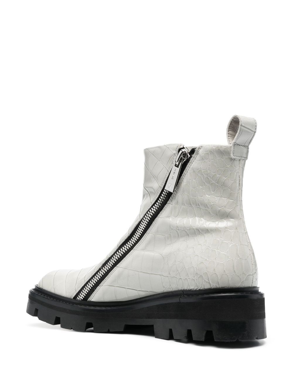 double-zip textured ankle boots - 3