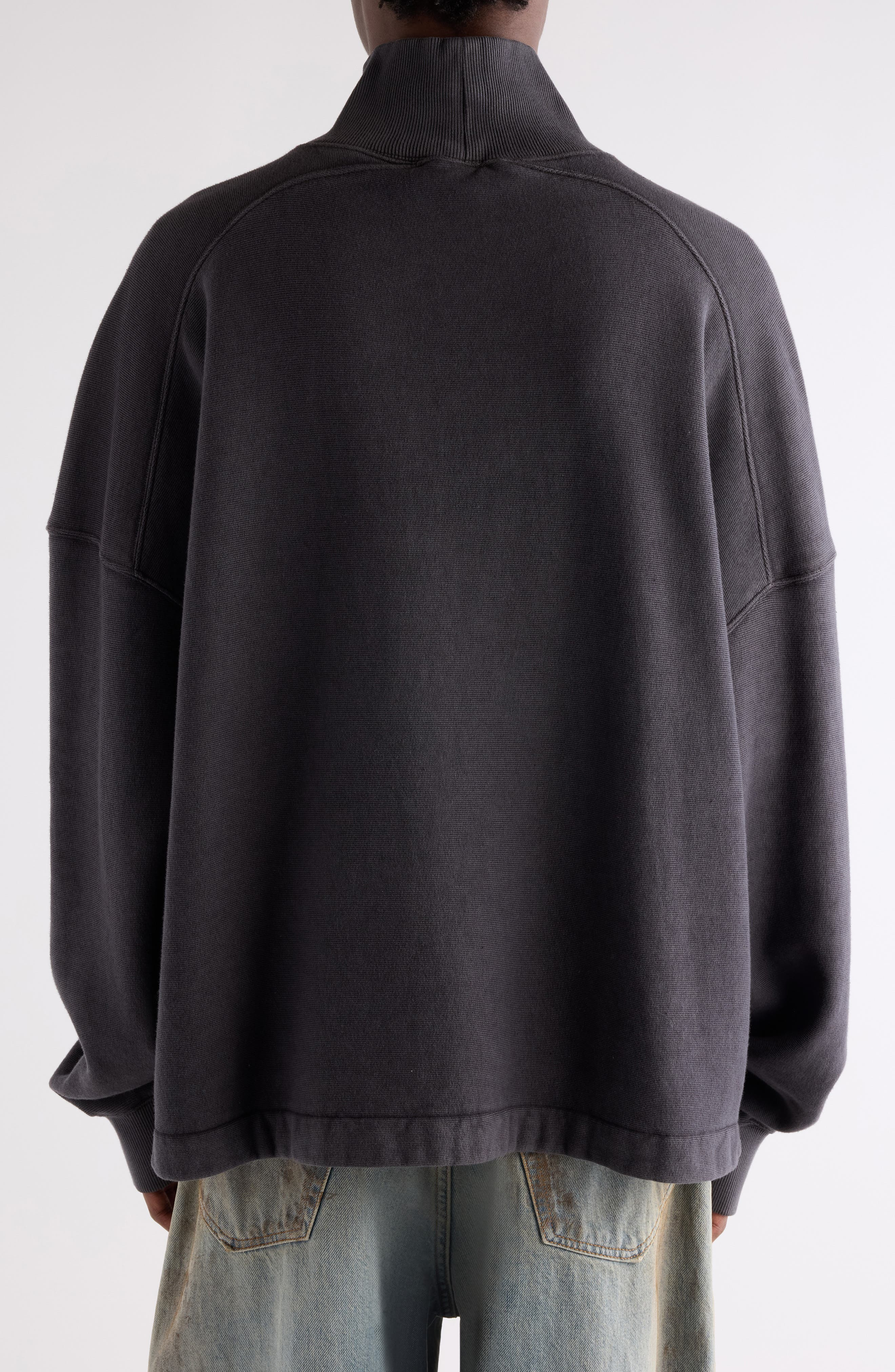 Acne Studios Fester U Duo Logogram Organic Cotton Sweatshirt in Faded Black at Nordstrom - 3