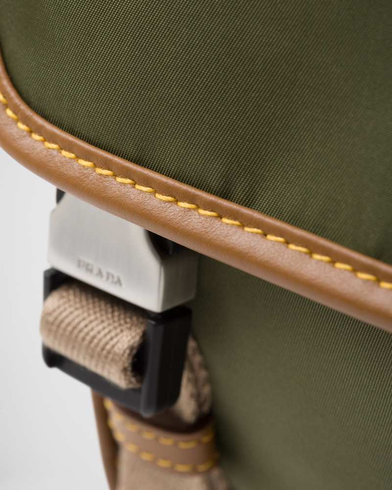 Re-Nylon and leather shoulder bag 5