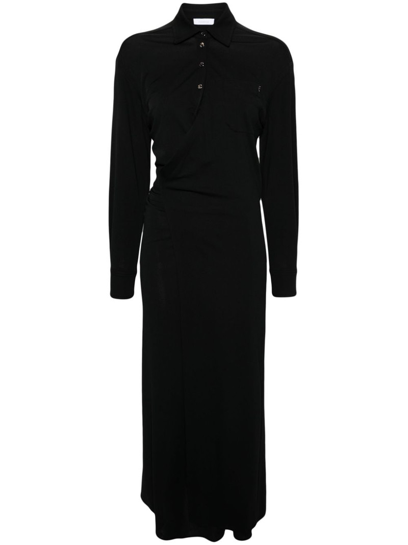ruched midi wrap dress 1