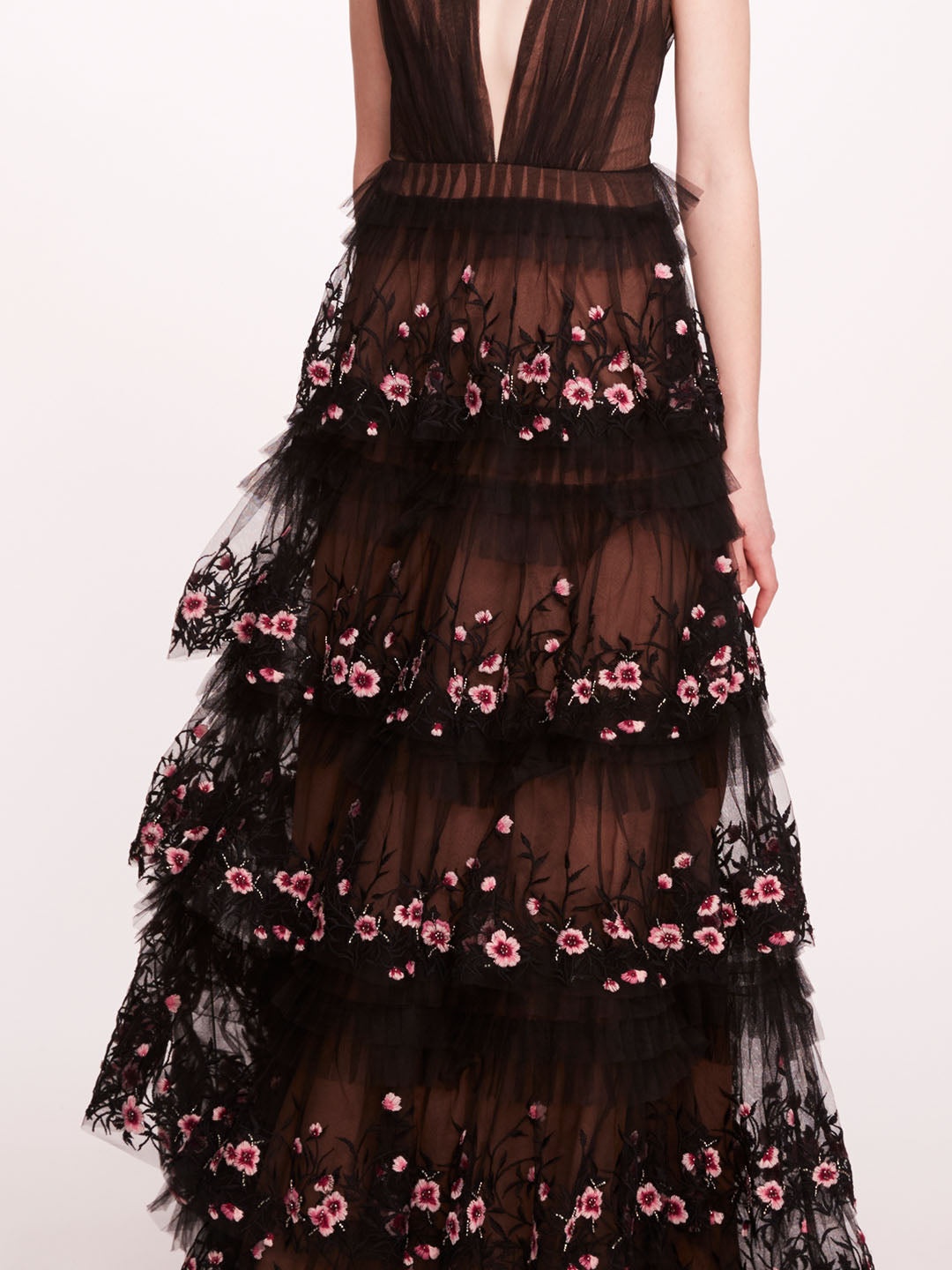 TIERED TERRARIUM V-NECK GOWN - 4