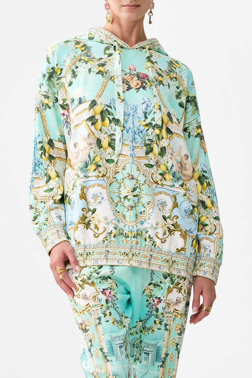 SILK BAND OVERSIZED HOODIE WITH POCKETS - 5