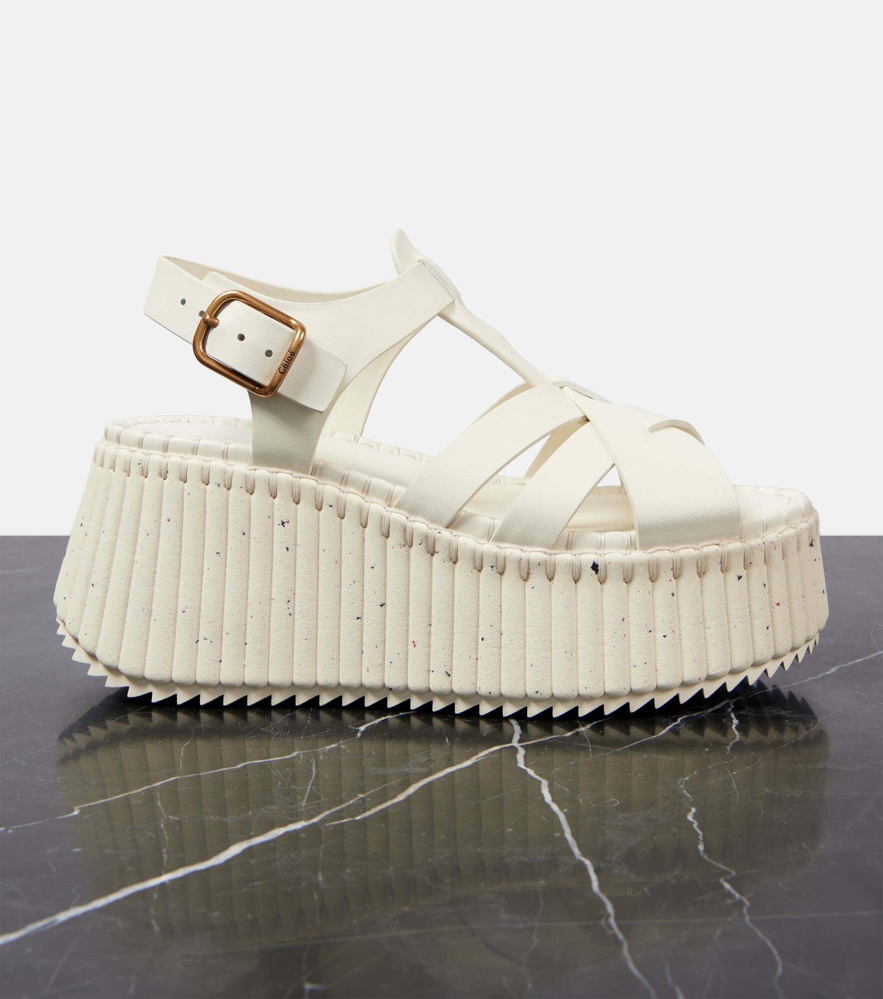 Nama 80 leather wedge sandals - 6