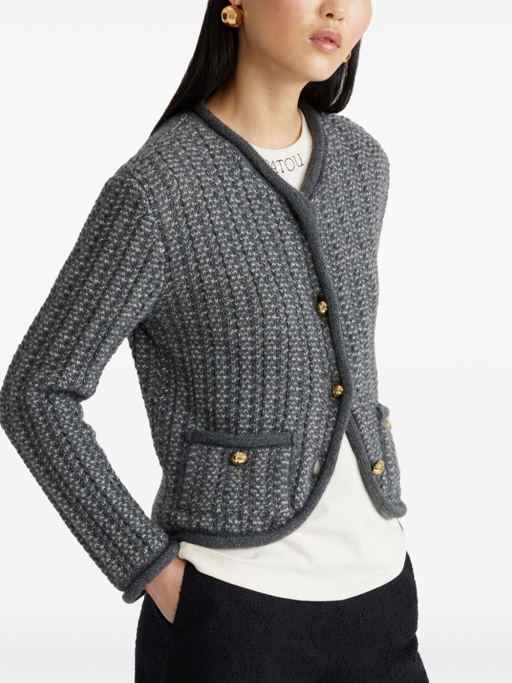 knitted fitted jacket - 4