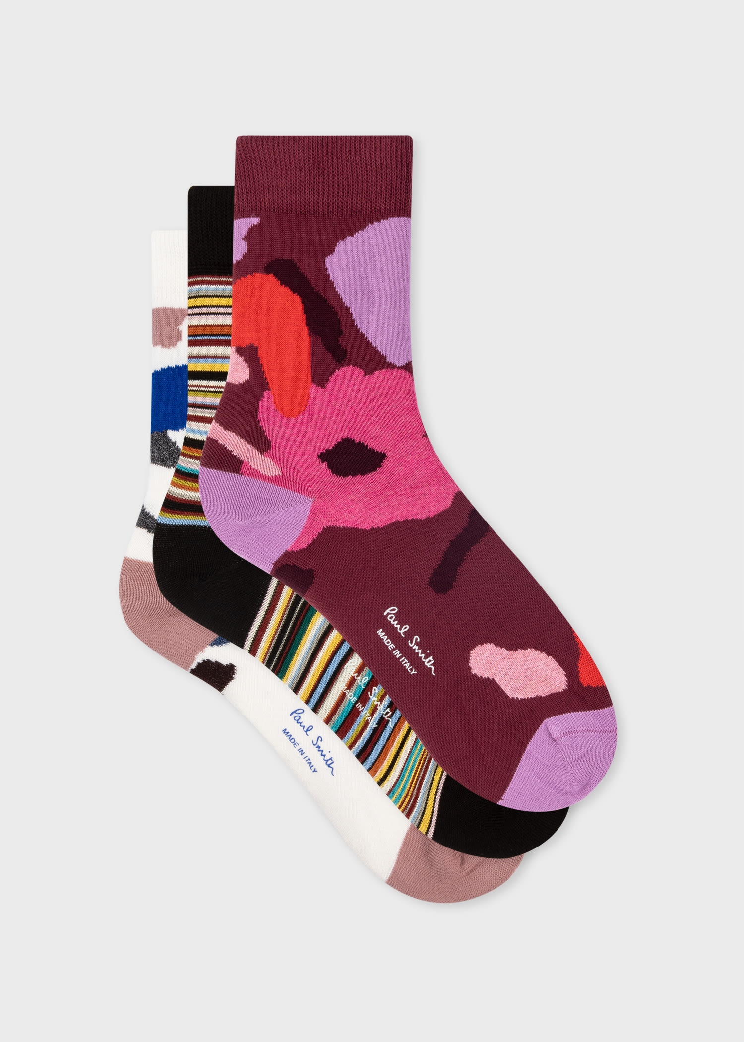 'Rug' & 'Signature Stripe' Socks Three Pack - 1