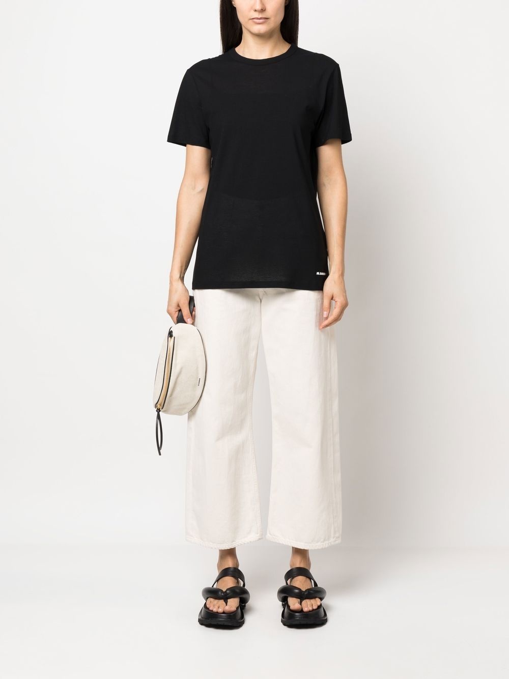 plain cotton T-shirt - 3