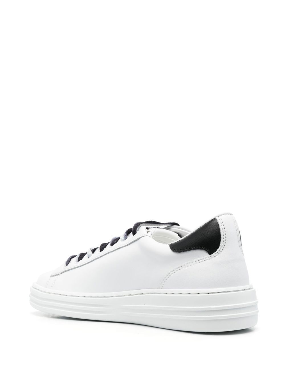 slogan-print leather sneakers - 3