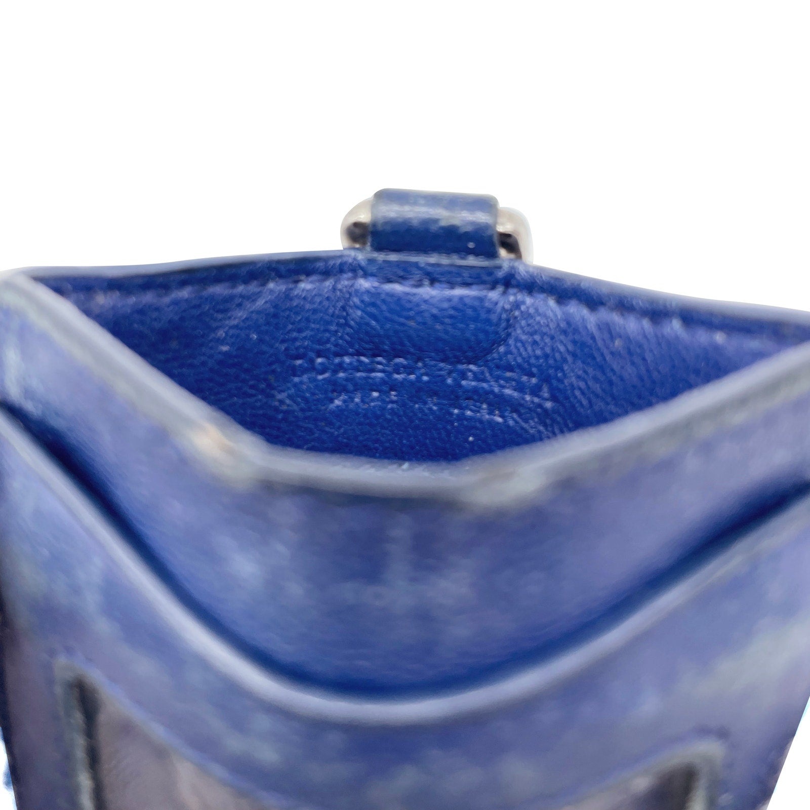 Bottega Veneta ID Card Holder Wallet - Blue Intrecciato Leather - 6