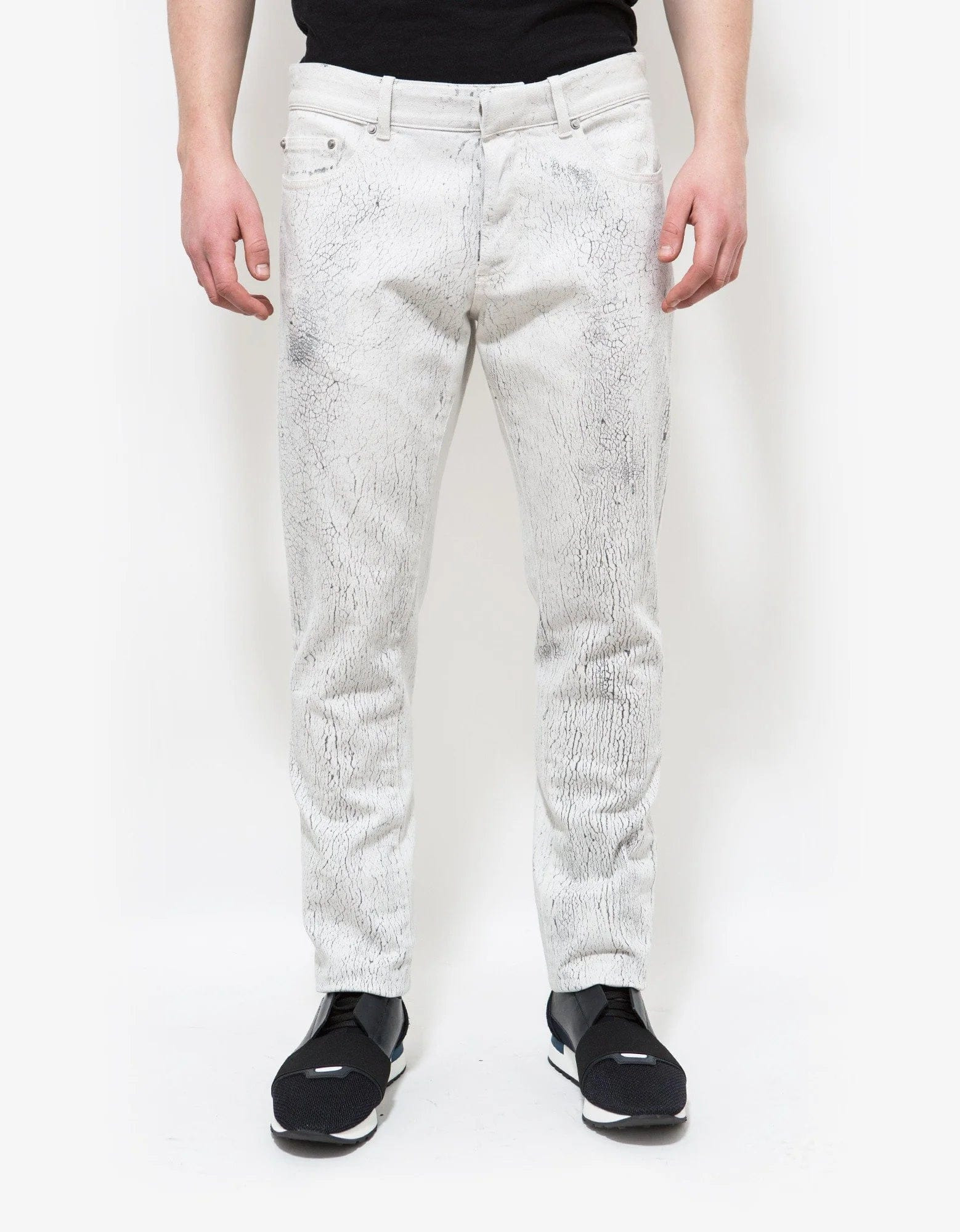Balenciaga White Distressed Print Jeans - 2