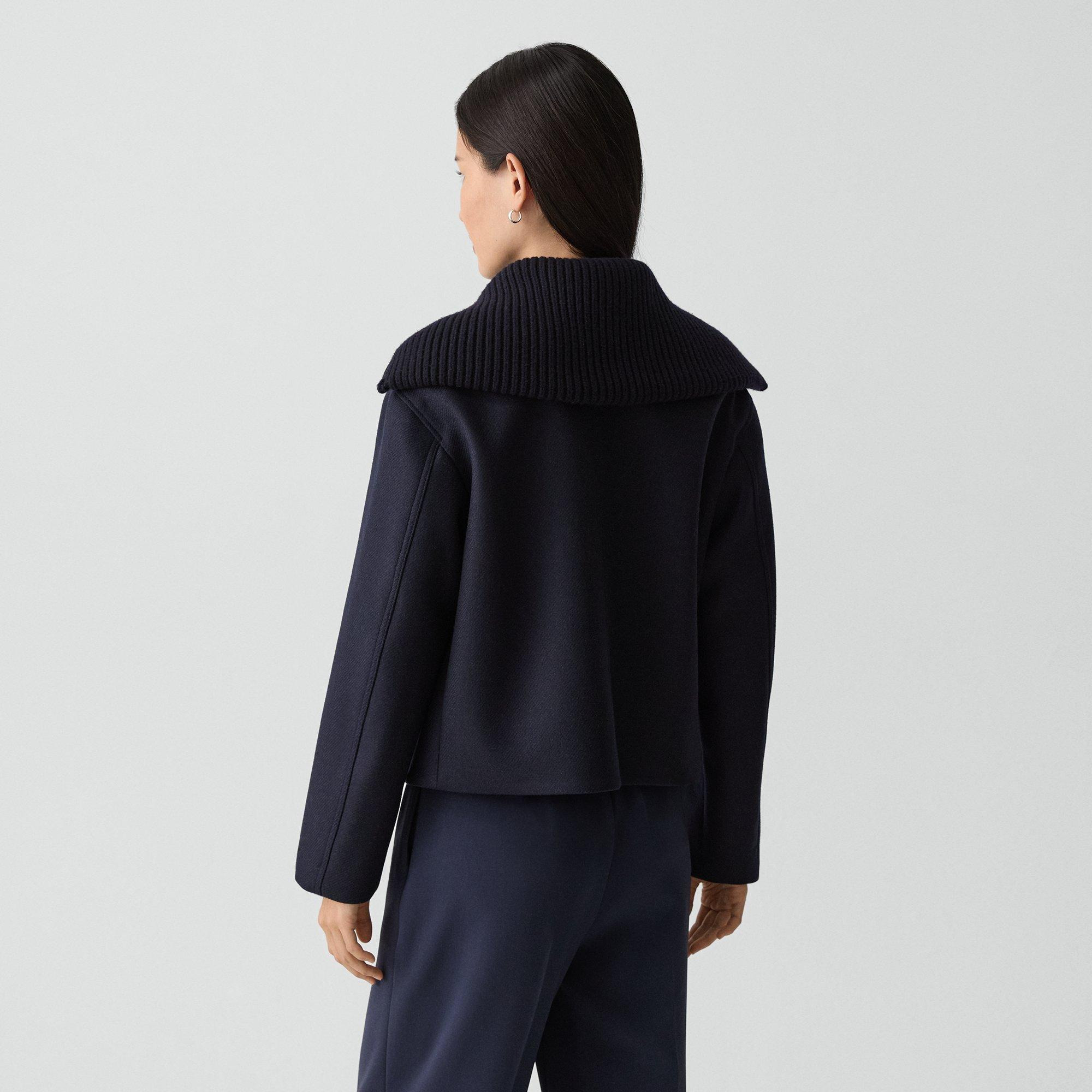 Wing Collar Jacket in Wool - 4