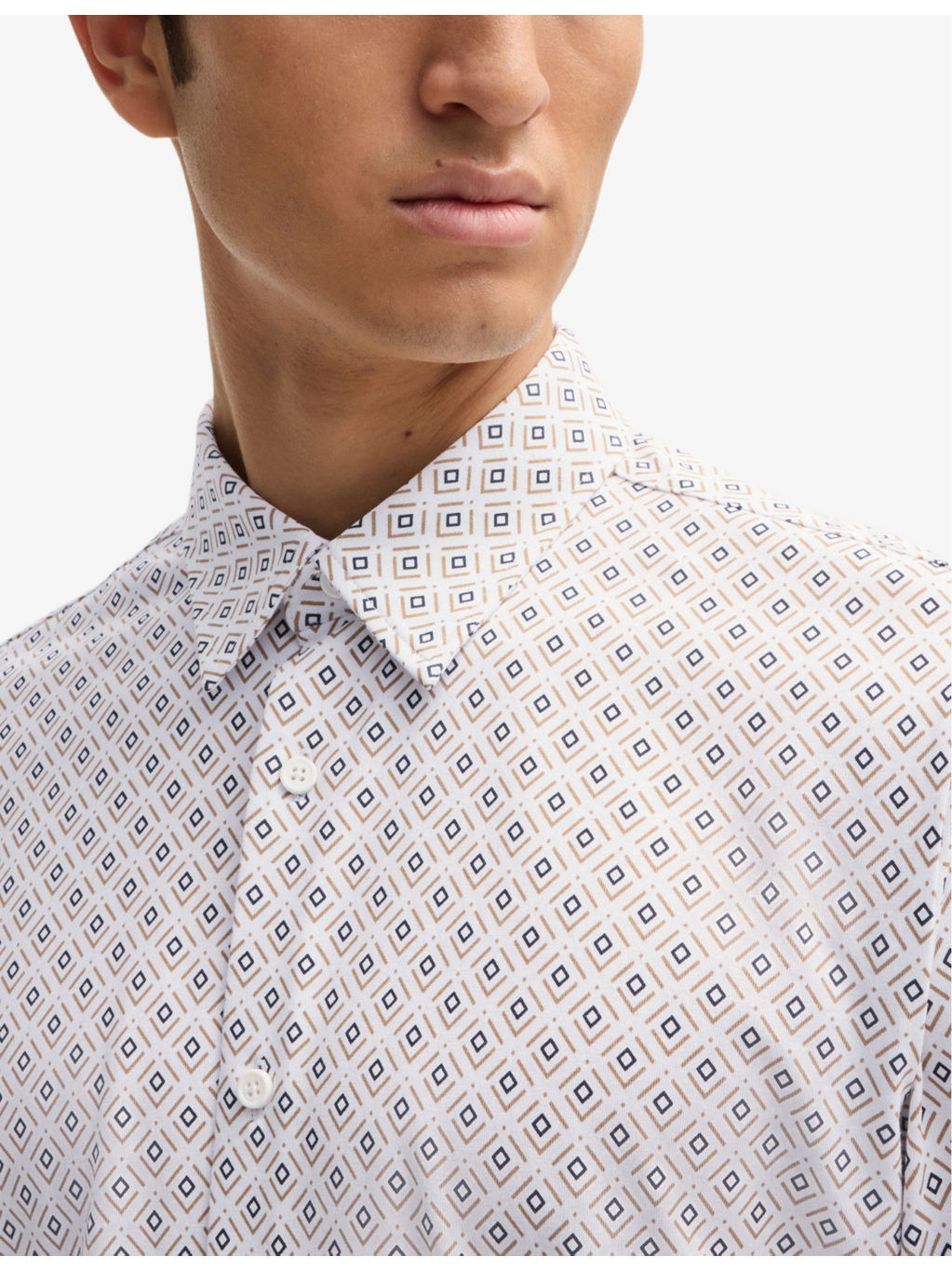 Printed slim-fit cotton-blend jersey shirt - 5