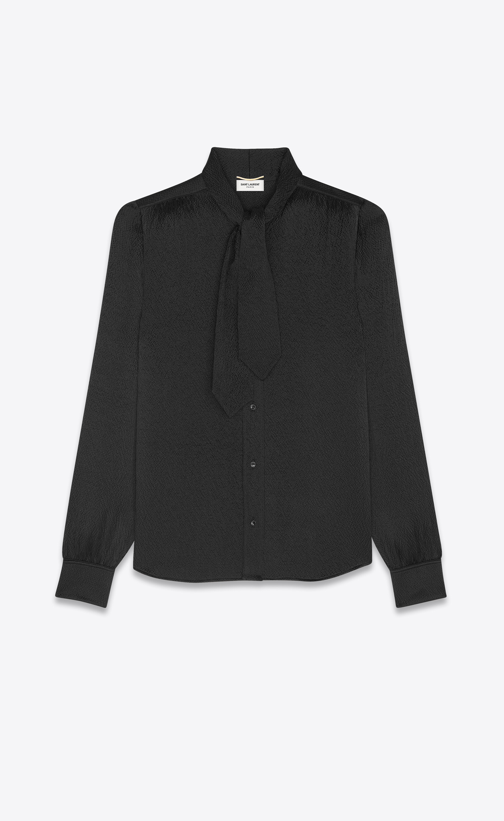 lavallière-neck blouse in silk - 2