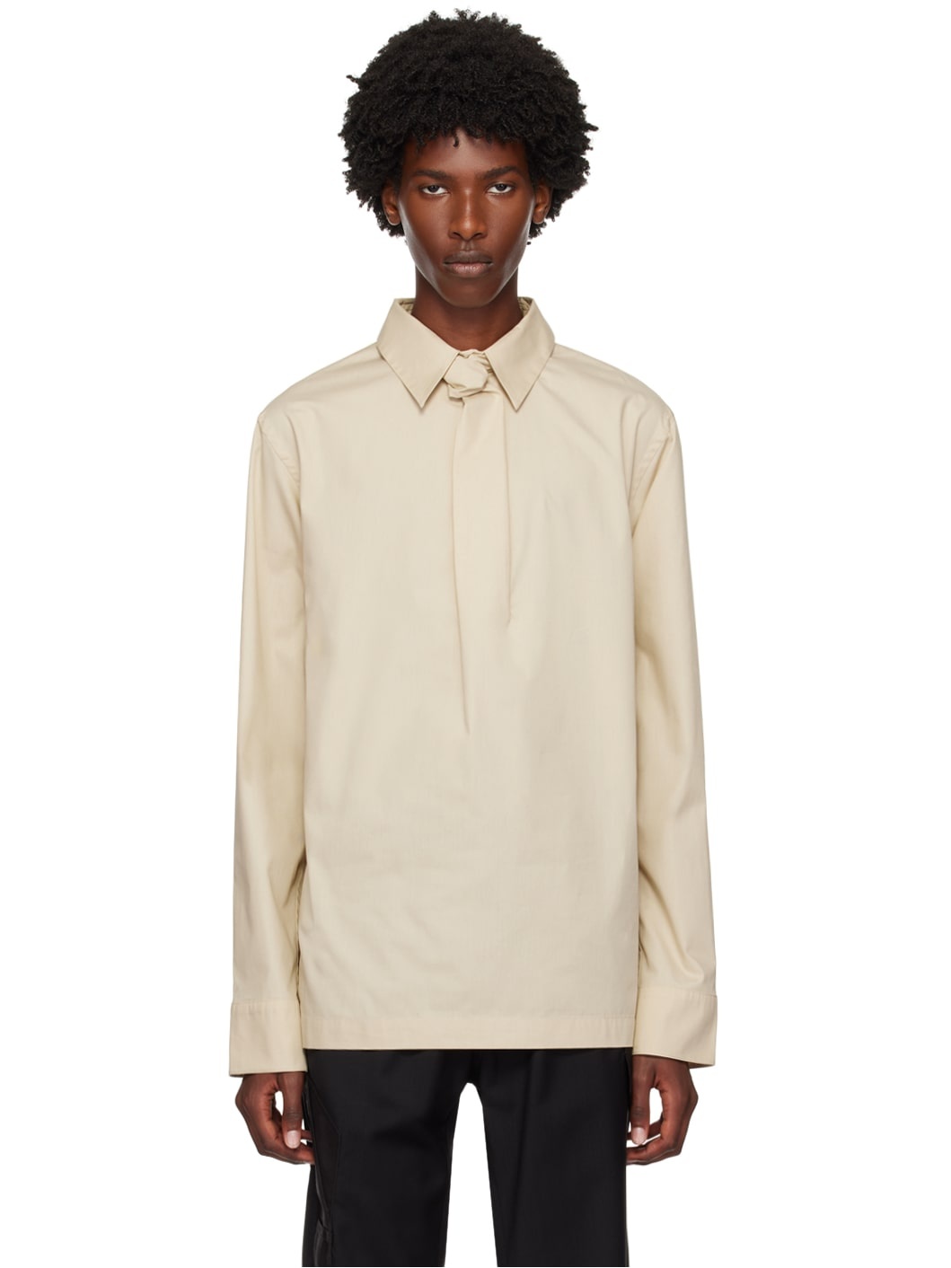 Beige Vanishing Tie Shirt - 1