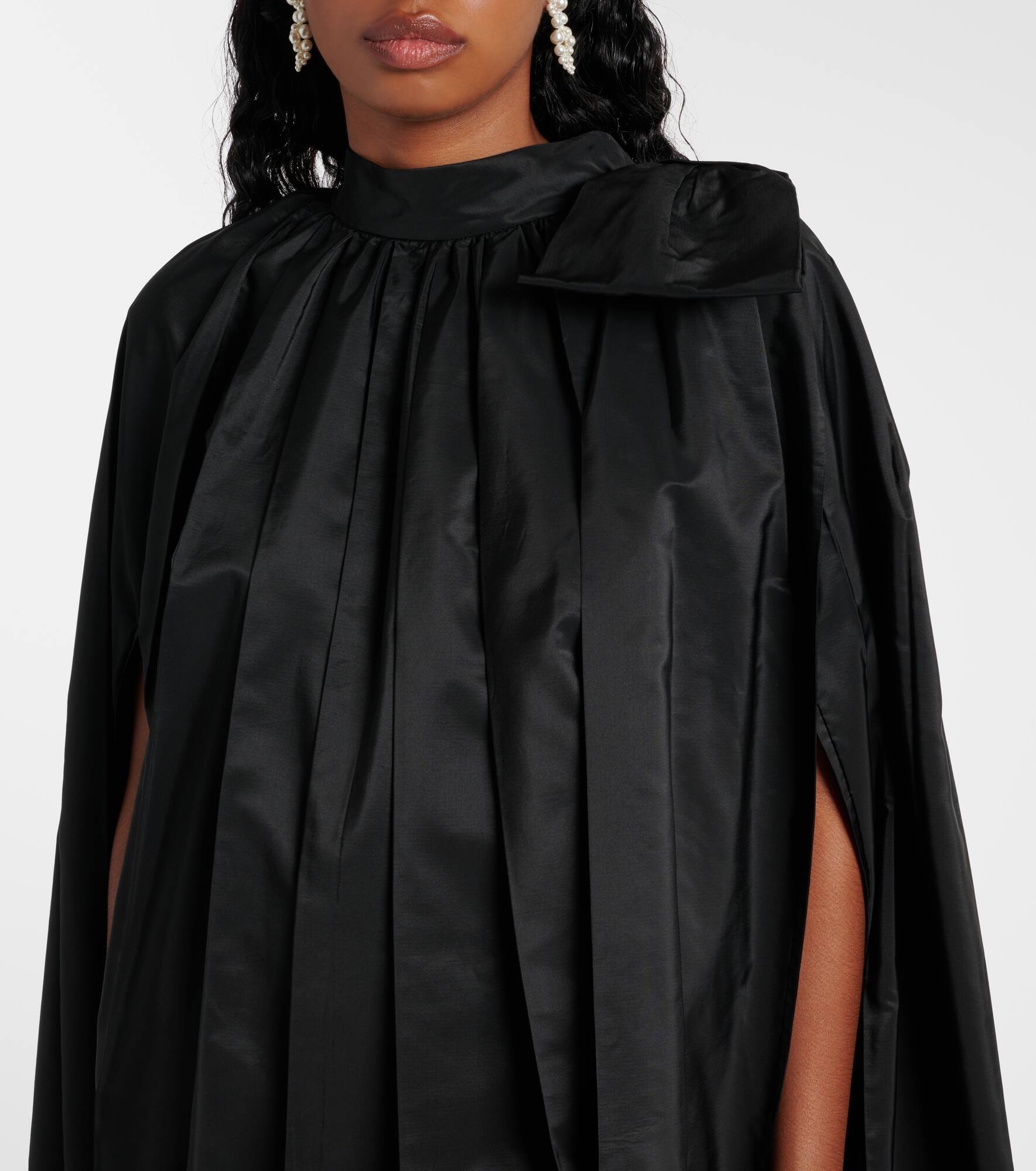 Caped pleated taffeta minidress - 4