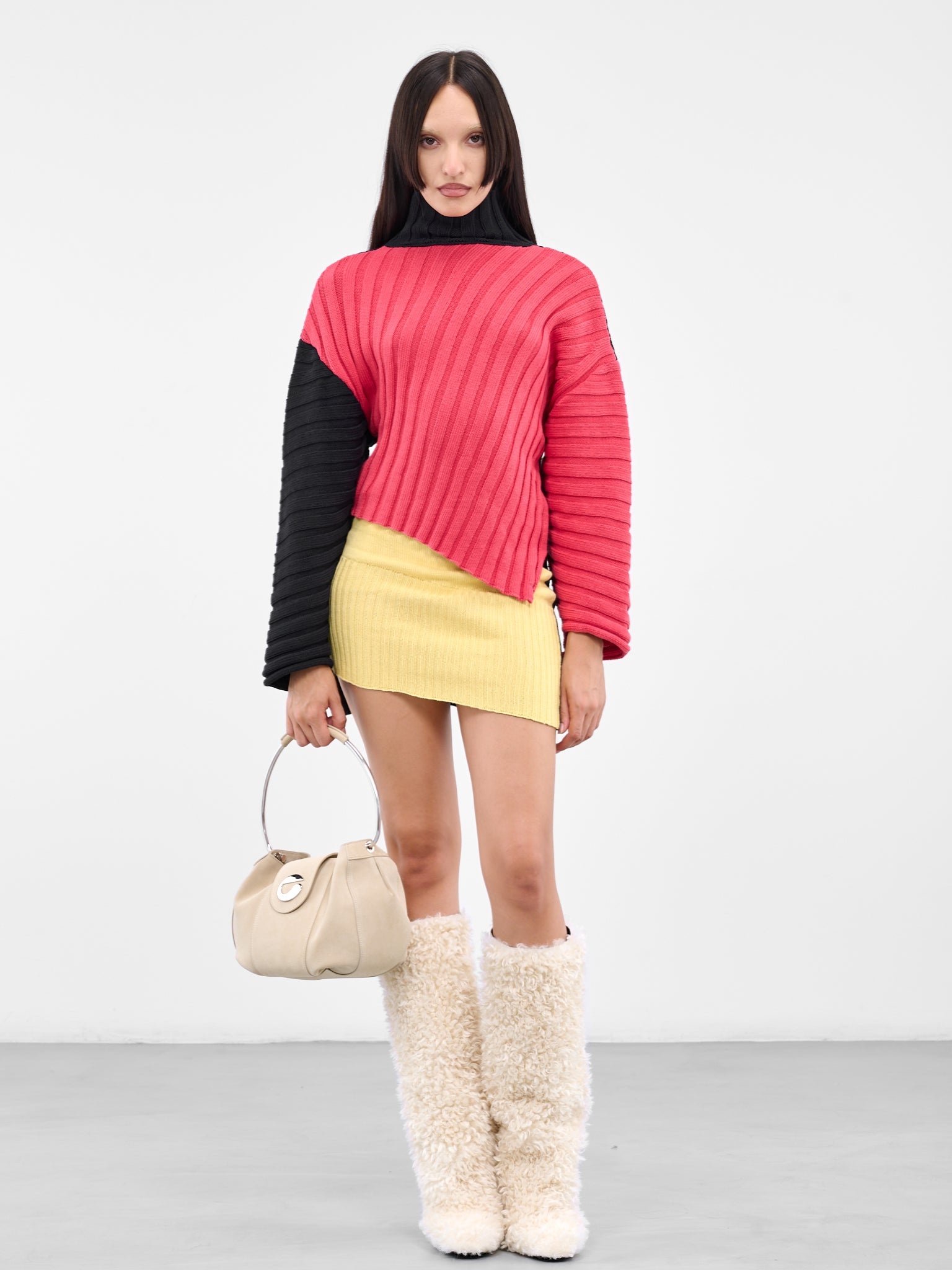 Asymmetric Rib Knit Jumper - 6