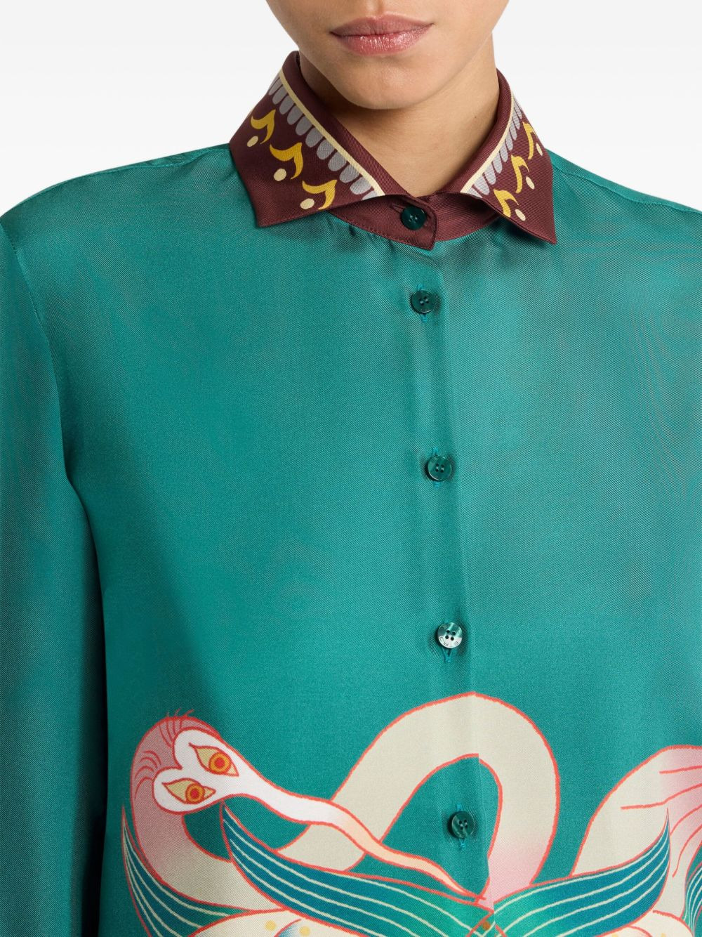 abstract-print silk shirt - 4