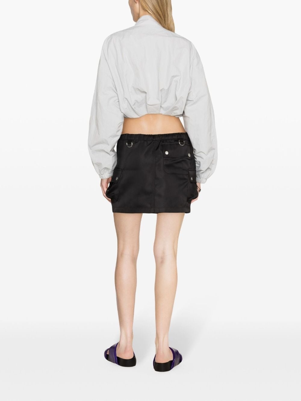 drawstring cargo miniskirt - 4