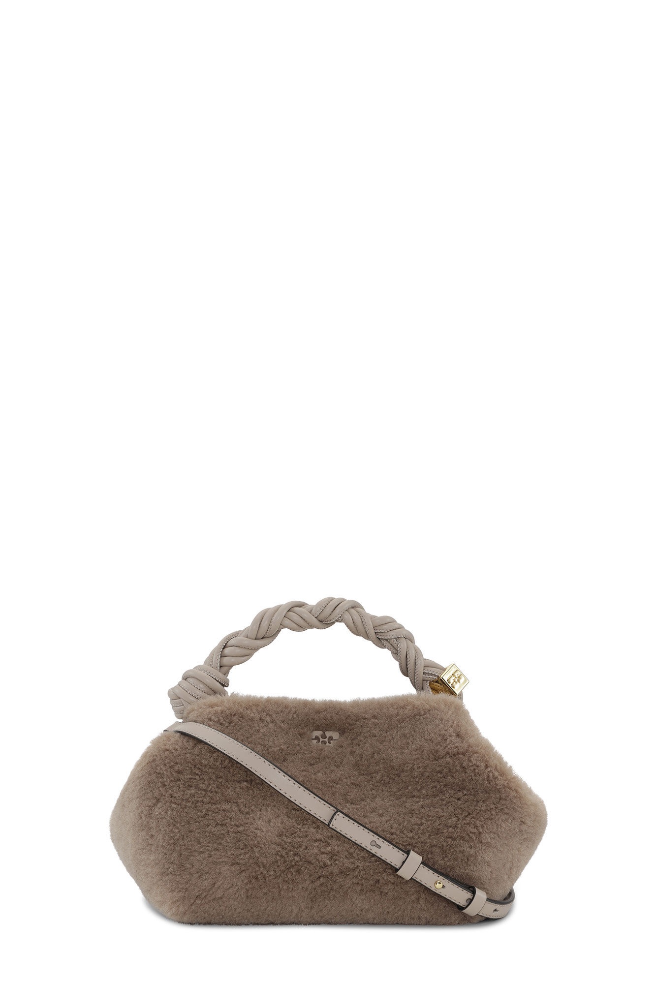 LIGHT GREY FLUFFY SMALL GANNI BOU BAG - 1