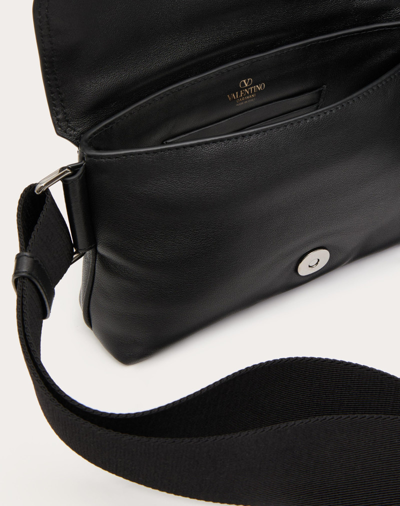 VALENTINO GARAVANI NOIR NAPPA LEATHER SHOULDER BAG 7