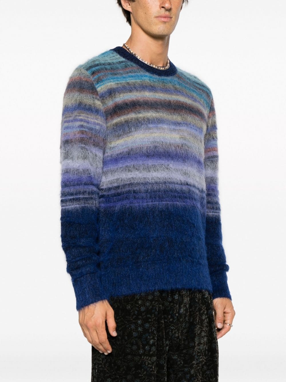 striped crew-neck jumper - 3