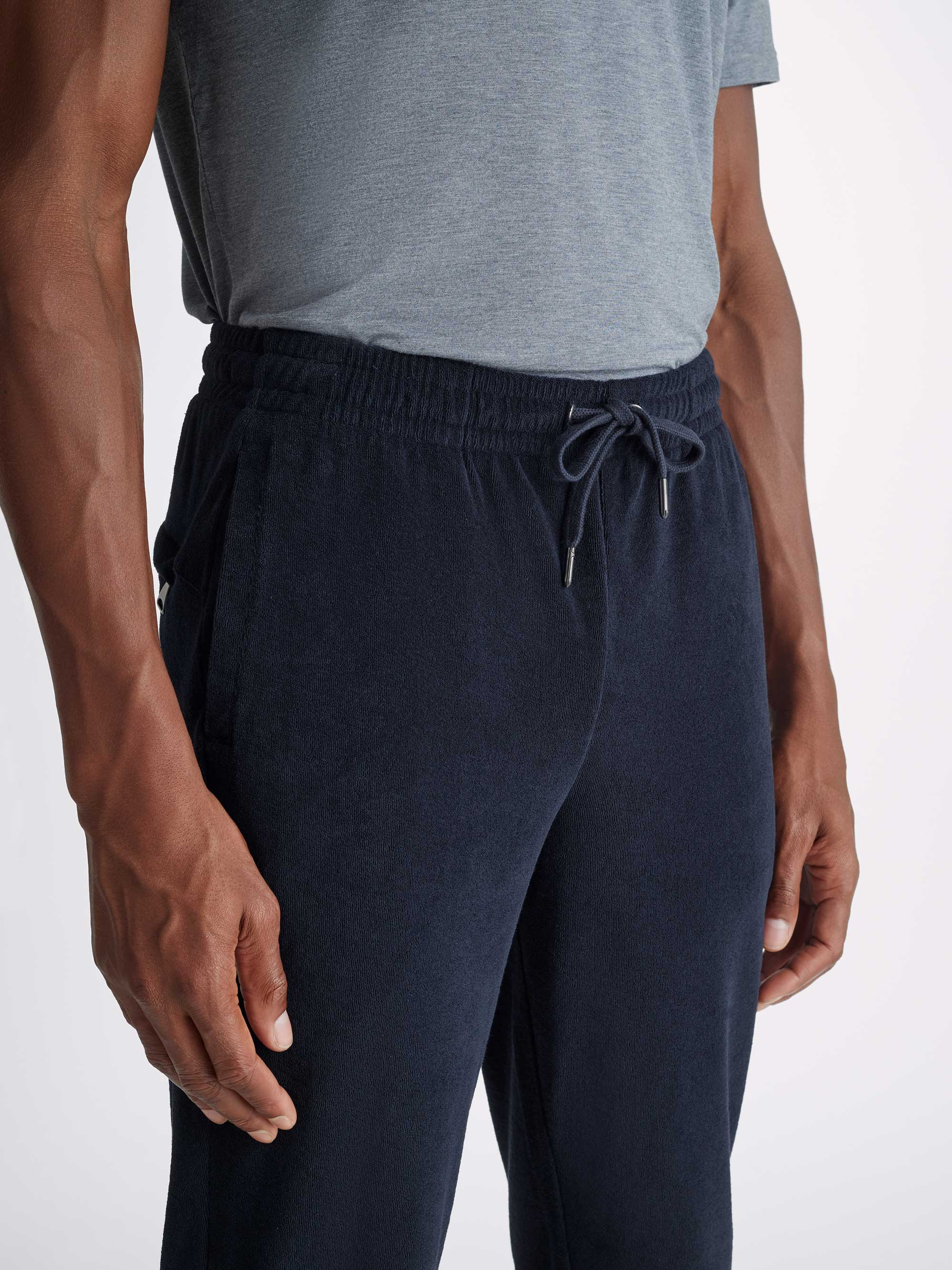 Men's Sweatpants Isaac Terry Cotton Navy - 5