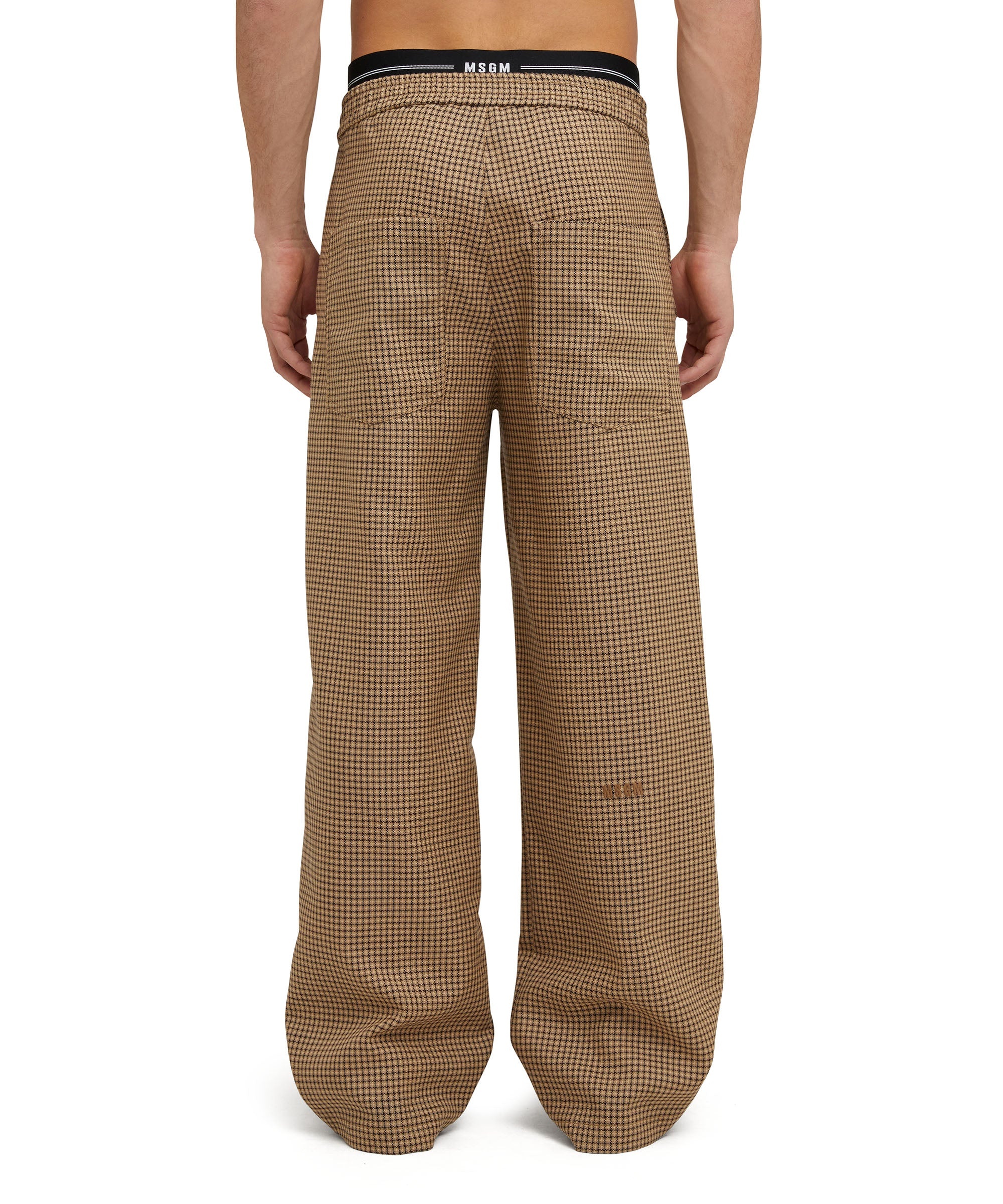 Double pleated wool trousers with "Micro Check Wool" motif - 3
