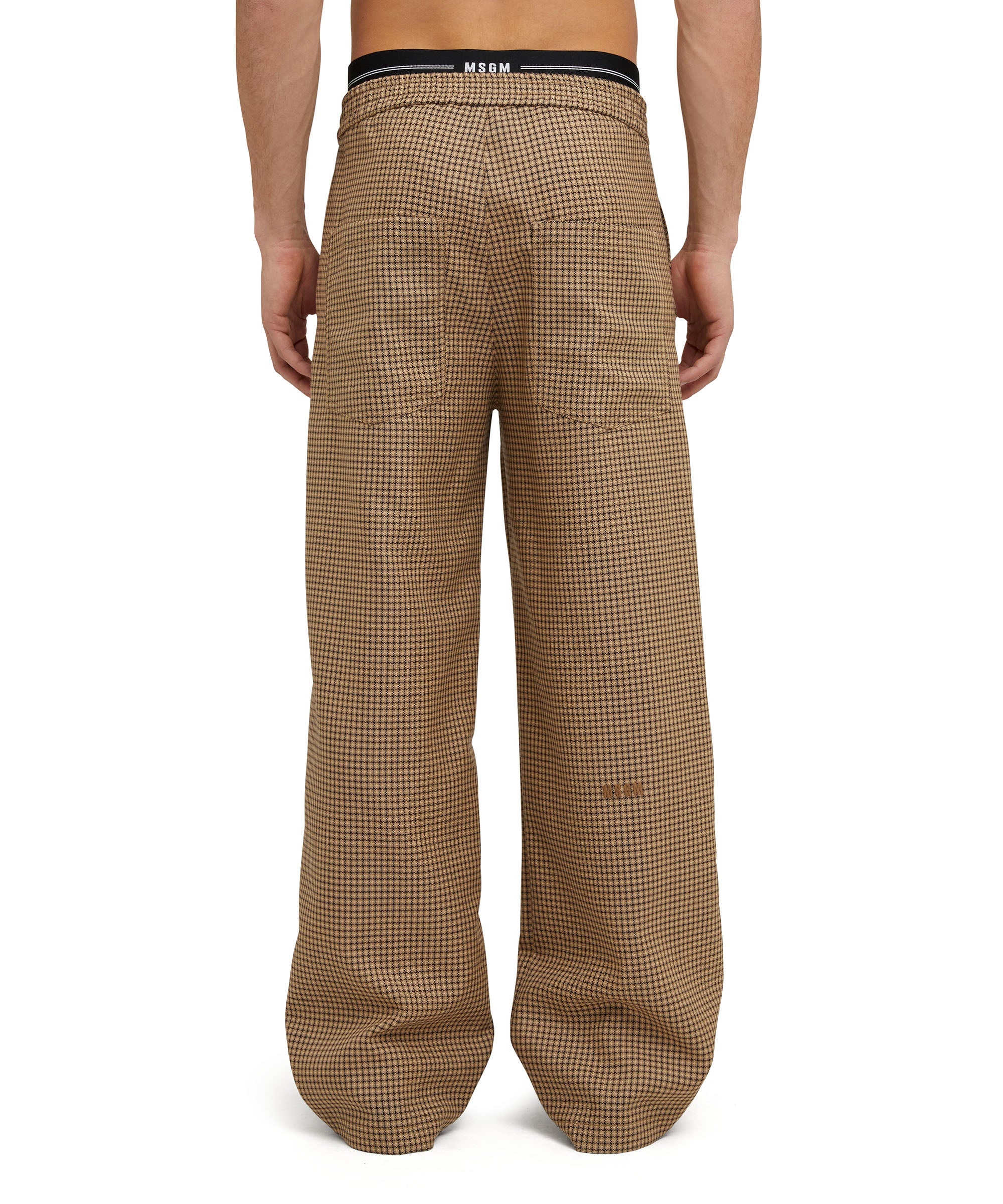 Double pleated wool trousers with "Micro Check Wool" motif - 3
