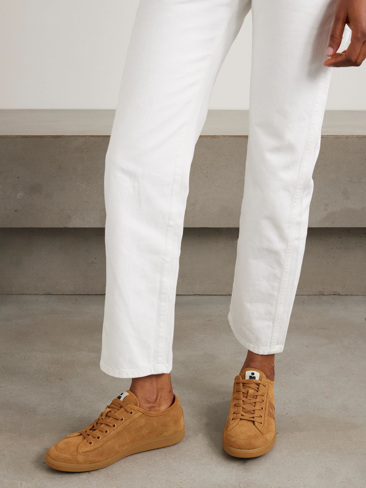 Klyce leather-trimmed suede sneakers Brown - 2