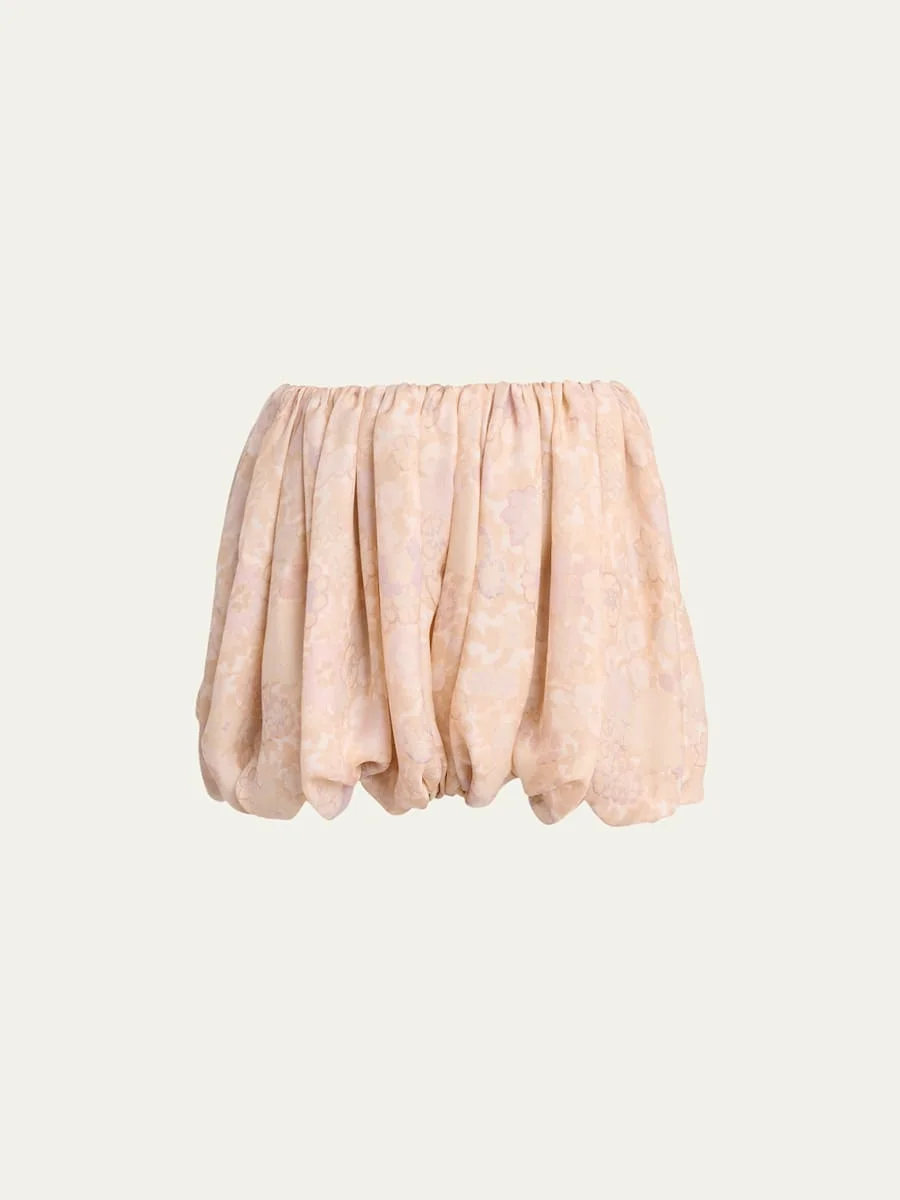 Painted Flowers Silk Shorts - 1