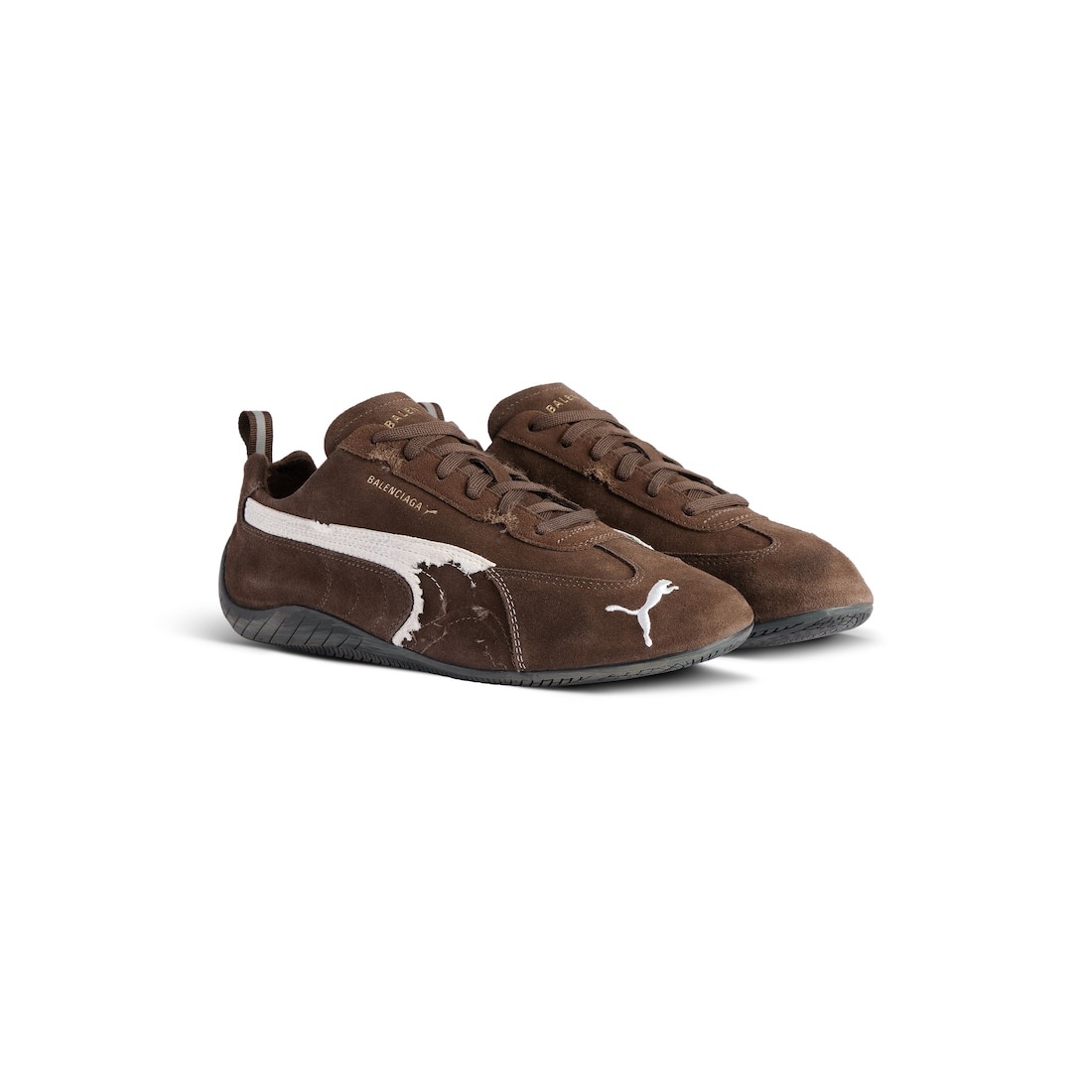 Speedcat Suede Balenciaga in Brown/white/black - 2