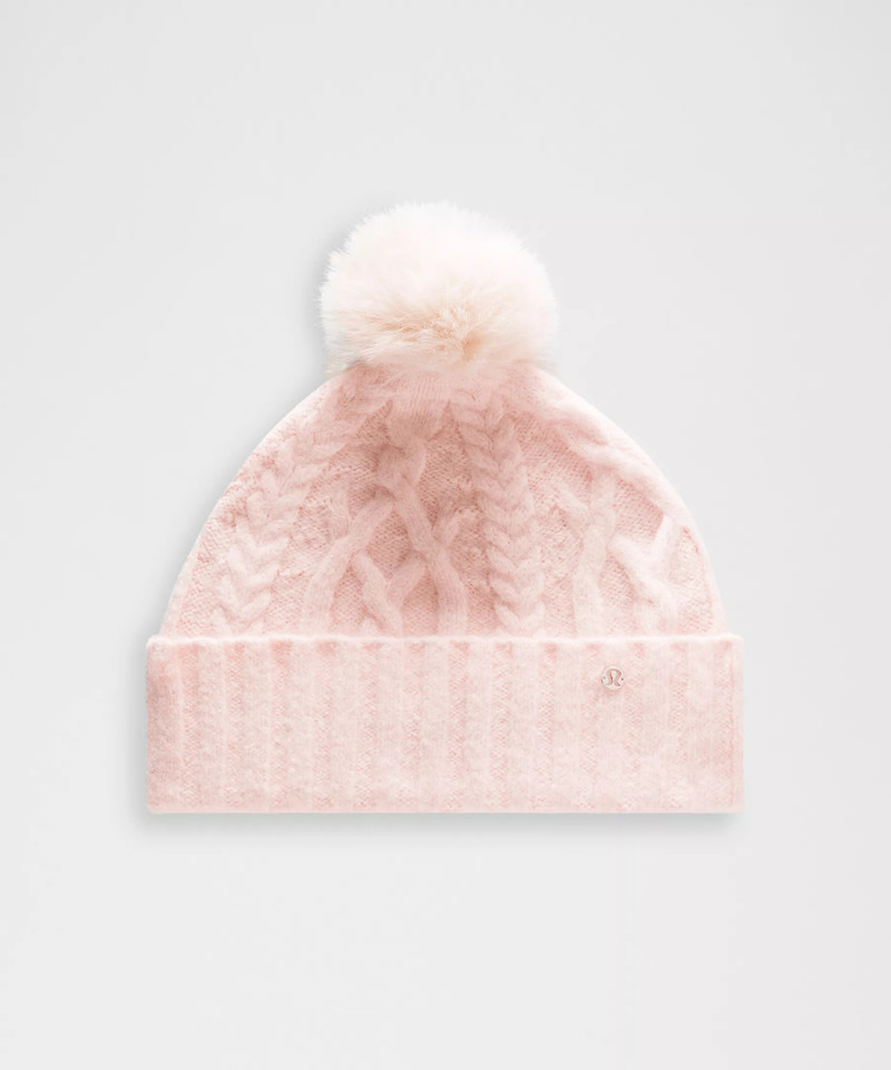 Women's Alpaca Wool-Blend Cable-Knit Pom Beanie 1