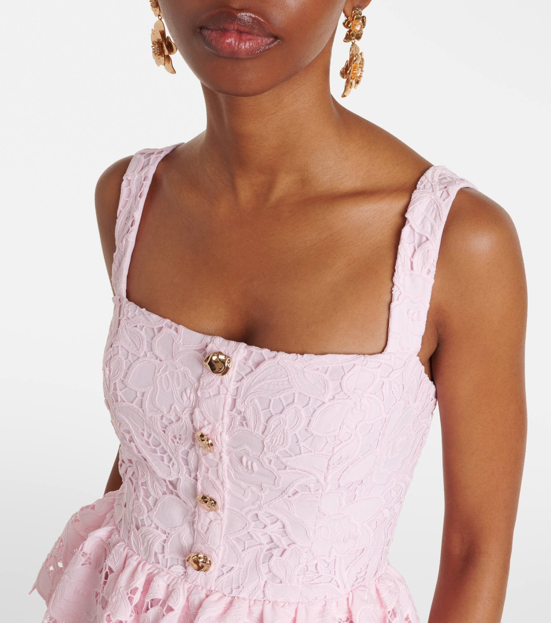 Peplum lace midi dress - 4