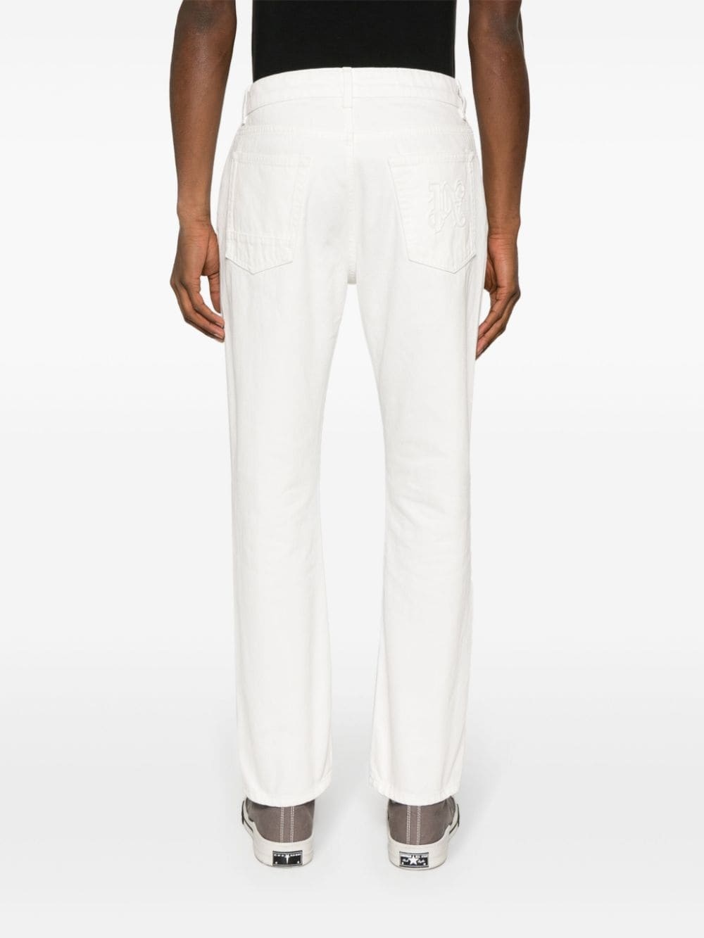 logo-embossed straight jeans - 4