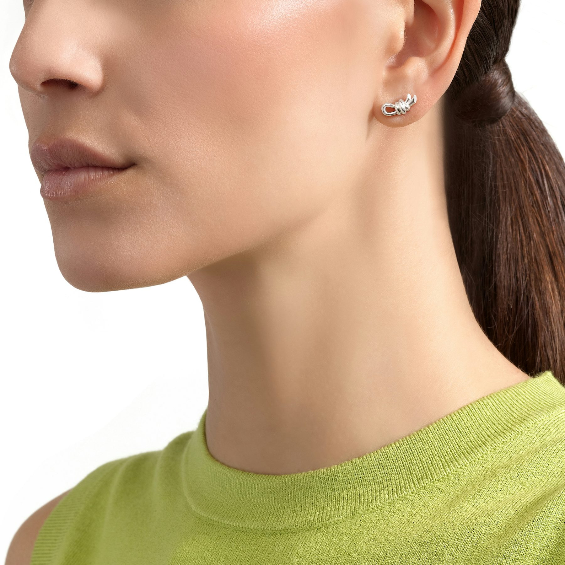SILVER NODO STUD EARRING - 3
