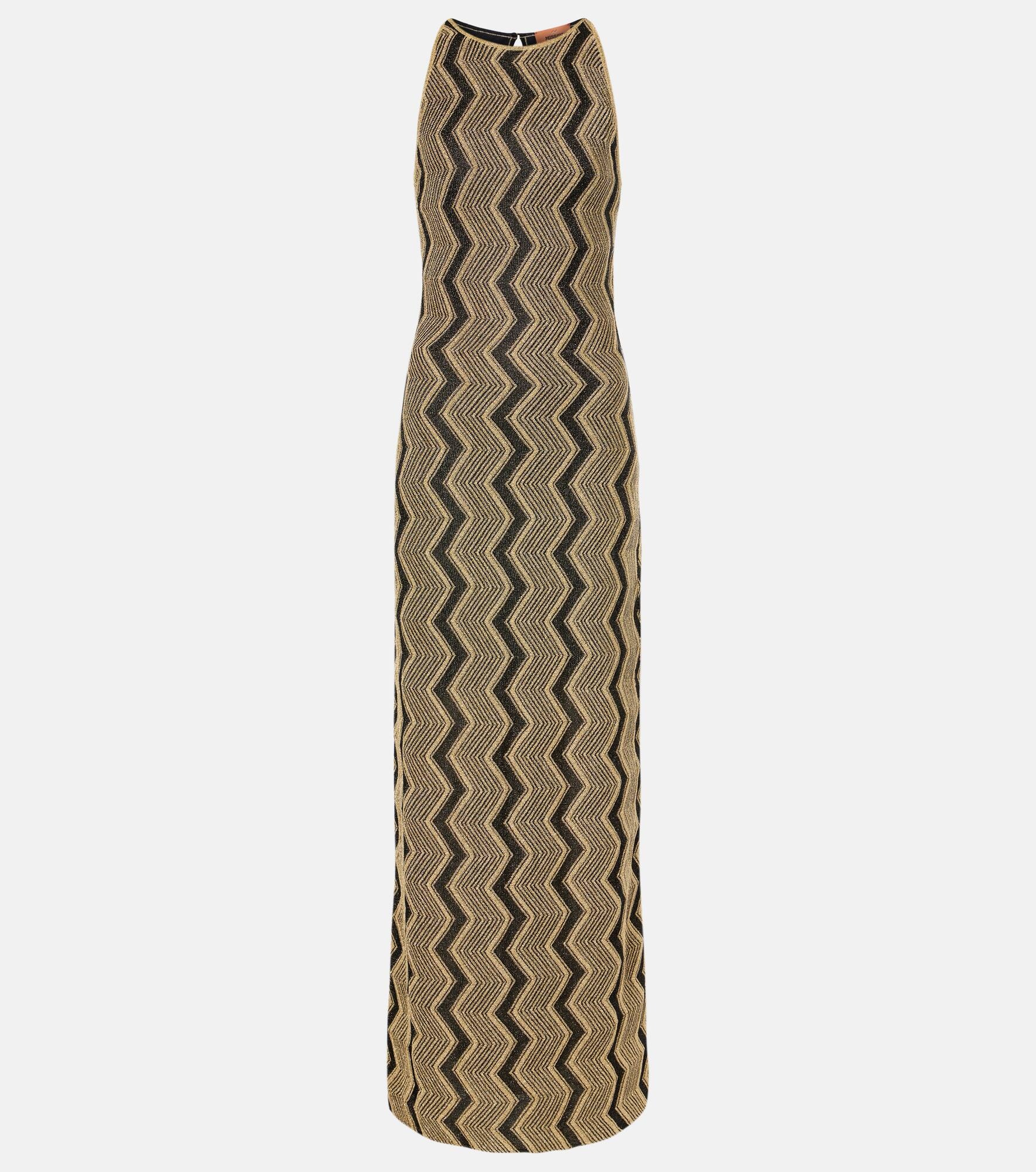 Zig Zag lamé maxi dress - 1