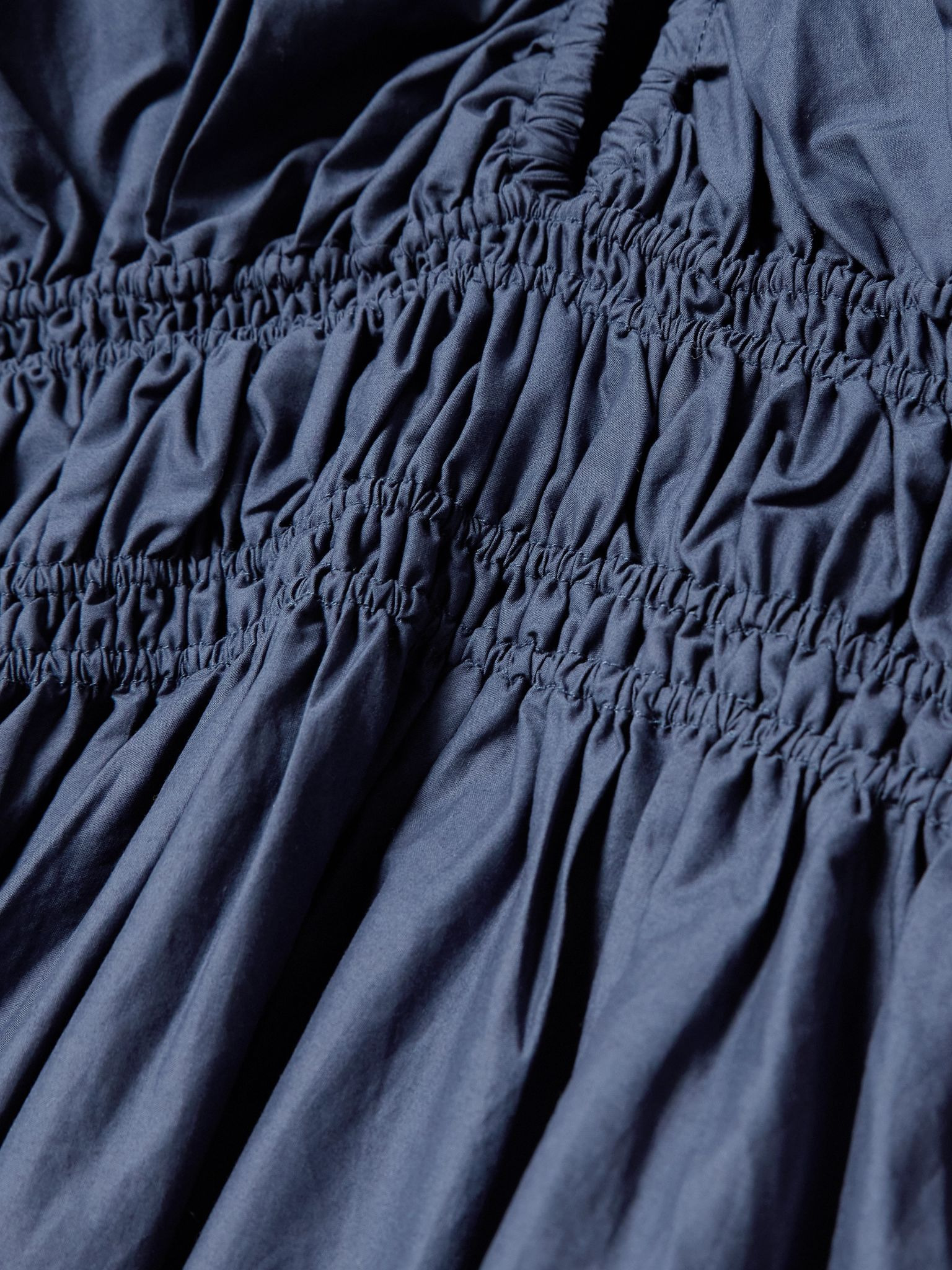 Shirred organic cotton-poplin maxi dress Blue - 4