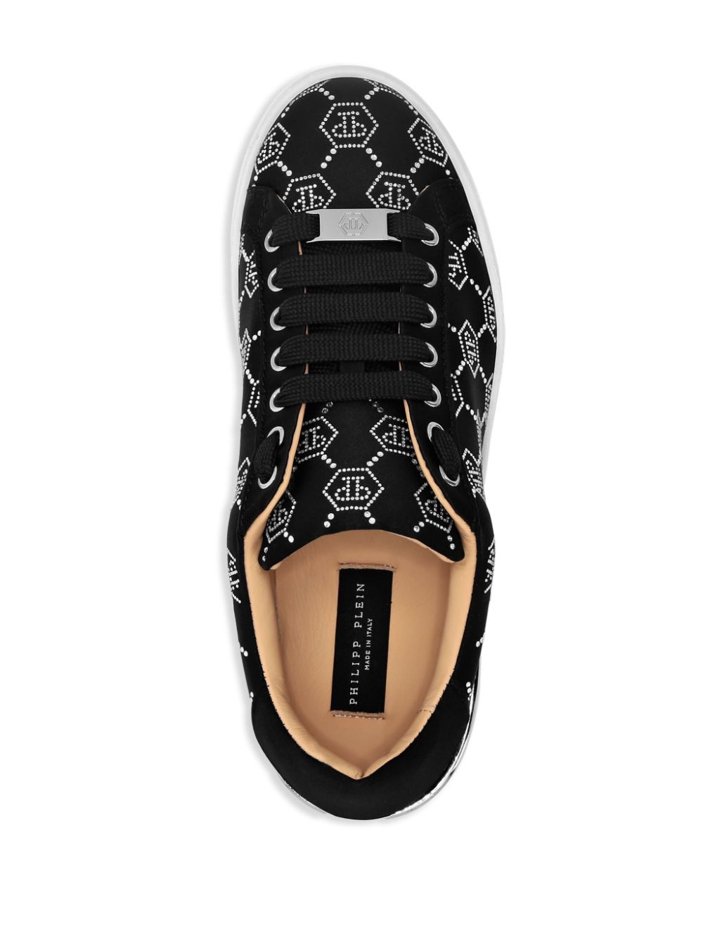 rhinestone-embellished satin sneakers - 4