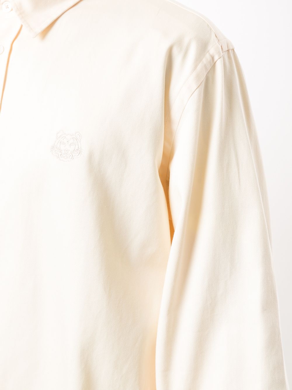 cotton button-down shirt with tiger embroidery - 5